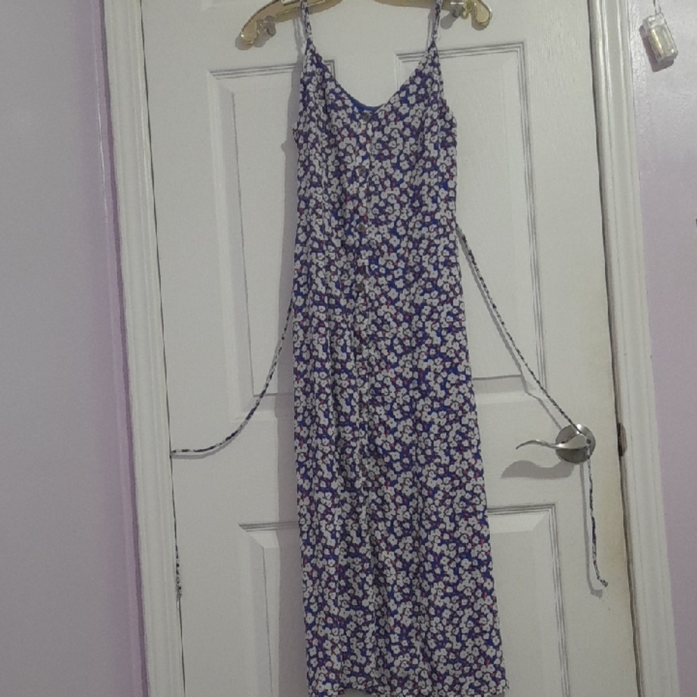 Floral Slip Maxi Dress in Blue